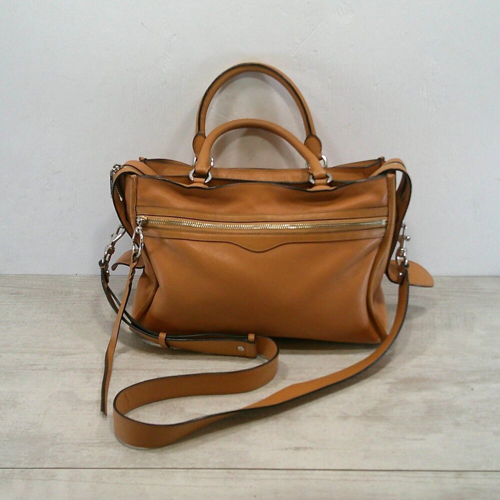 Rebecca Minkoff Honey Leather Micro Bedford Zip Structured Satchel Pures Bag